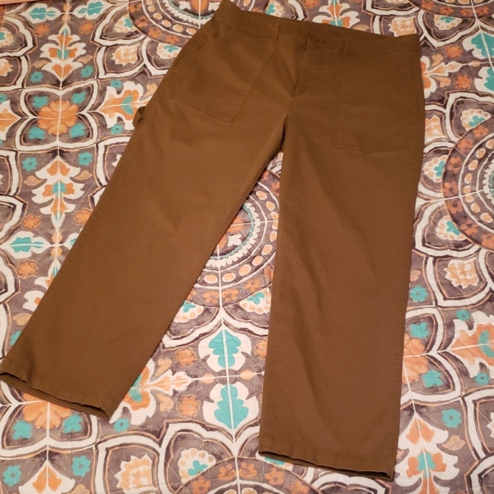 High-Waisted Slim Wide-Leg Cropped Utility Chinos